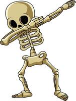 Dabbing skeleton character illustration vector