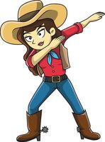 Dabbing cowgirl character illustration vector