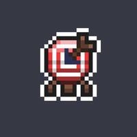 archery target in pixel art style vector