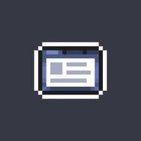 web page in pixel art style vector