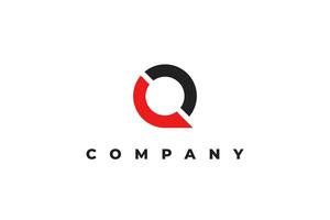 logo letter q slashed modern business vector