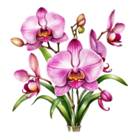 Natural beauty of orchids on transparent background png