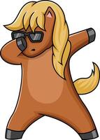 Dabbing pony character illustration vector