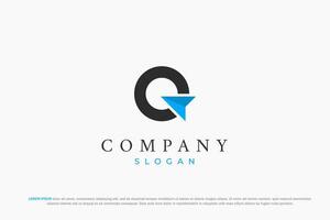logo letter q location pin point business vector