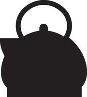 Black silhouette of a teapot for tea or coffee. Template for menu, cards or posters. vector