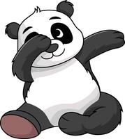 Dabbing panda character illustration vector