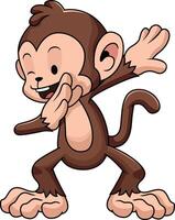 Dabbing monkey character illustration vector