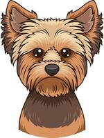 yorkie perro cara ilustración vector