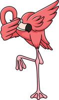 Dabbing flamingo character illustration vector