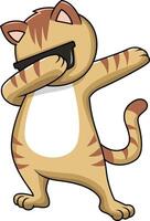 Dabbing cat with sunglasses illustration vector