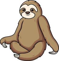 Sloth sitting down illustration vector