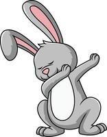 Dabbing bunny rabbit character illustration vector