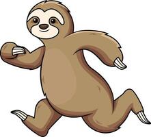 Cute sloth running illustration vector