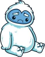 Sad yeti monster illustration vector