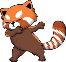 Dabbing red panda illustration vector