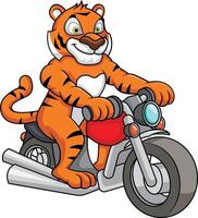 Tiger riding a motorcycle illustration vector
