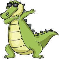 Dabbing alligator character illustration vector