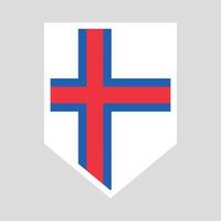 Faroe Islands Flag in Shield Shape Frame vector