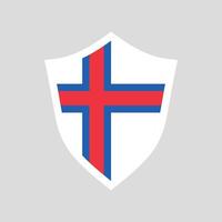 Faroe Islands Flag in Shield Shape Frame vector