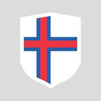 Feroe islas bandera en proteger forma marco vector