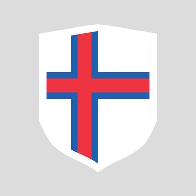 Faroe Islands Flag in Shield Shape Frame