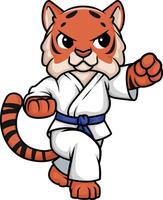 Tiger doing karate illustration vector