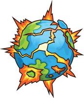 Exploding planet Earth illustration vector