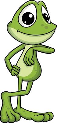Frog leaning on something illustration