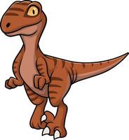 Cute velociraptor dinosaur illustration vector