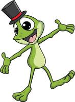 Frog mascot dancing illustration vector