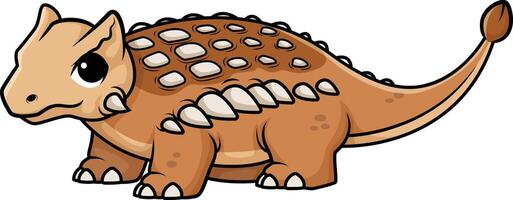 Cute ankylosaurus dinosaur illustration vector