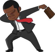 Dabbing african-american businessman illustration vector