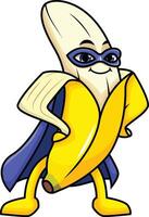 Banana superhero character illustration vector