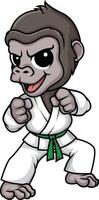 Gorilla doing karate illustration vector