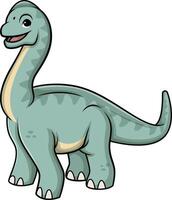 Cute brachiosaurus dinosaur illustration vector