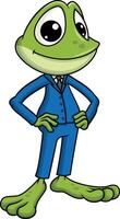 Frog mascot in suit illustration vector