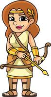 Artemis greek goddess illustration vector