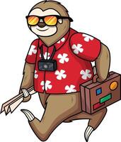 Sloth traveling as a tourist illustration vector