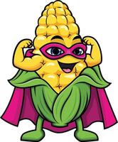 Corn superhero character illustration vector