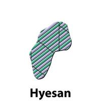 Hyesan map. map of North Korea Country colorful design, illustration design template on white background vector