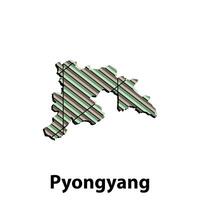 mapa ciudad de Pyongyang vistoso geométrico moderno describir, alto detallado ilustración diseño plantilla, adecuado para tu empresa vector