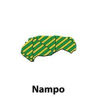 Nampo map. map of North Korea Country colorful design, illustration design template on white background vector