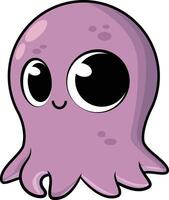 Cute baby octopus illustration vector