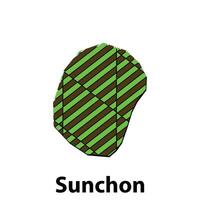 Sunchon map. map of North Korea Country colorful design, illustration design template on white background vector