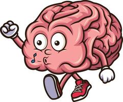 Relaxed brain character illustration vector