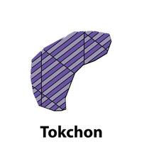 mapa ciudad de tokchon vistoso geométrico moderno describir, alto detallado ilustración diseño plantilla, adecuado para tu empresa vector