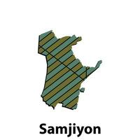 Samjiyon map. map of North Korea Country colorful design, illustration design template on white background vector