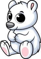 Cute baby polar bear illustration vector