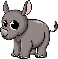 Cute baby rhino illustration vector