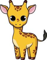 Cute baby giraffe illustration vector